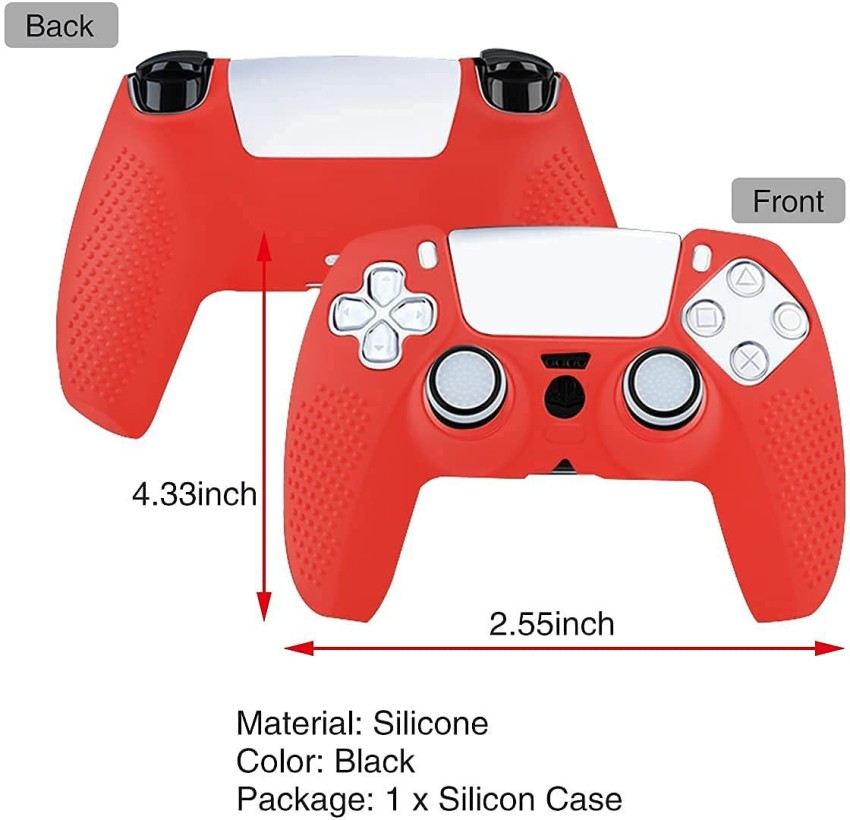 microware PS5 Silicone Controller Case Cover Skin Grip Protector for  Playstation 5 Accessories - Red (Pack of 1) Gaming Accessory Kit - microware  
