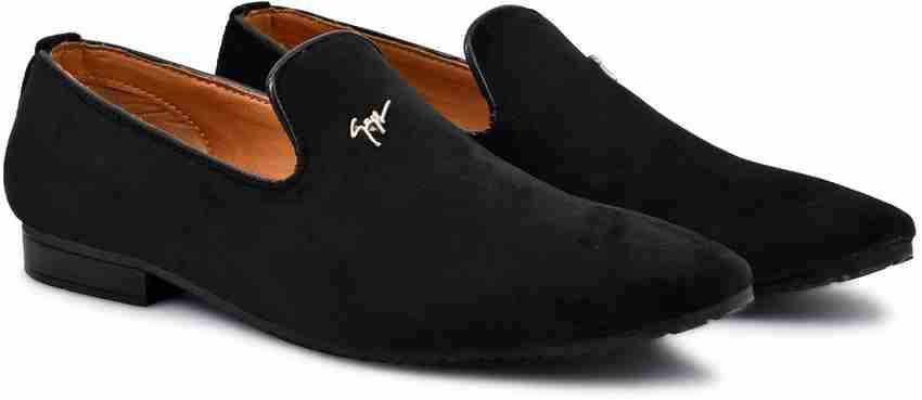 Boys black velvet loafers sale