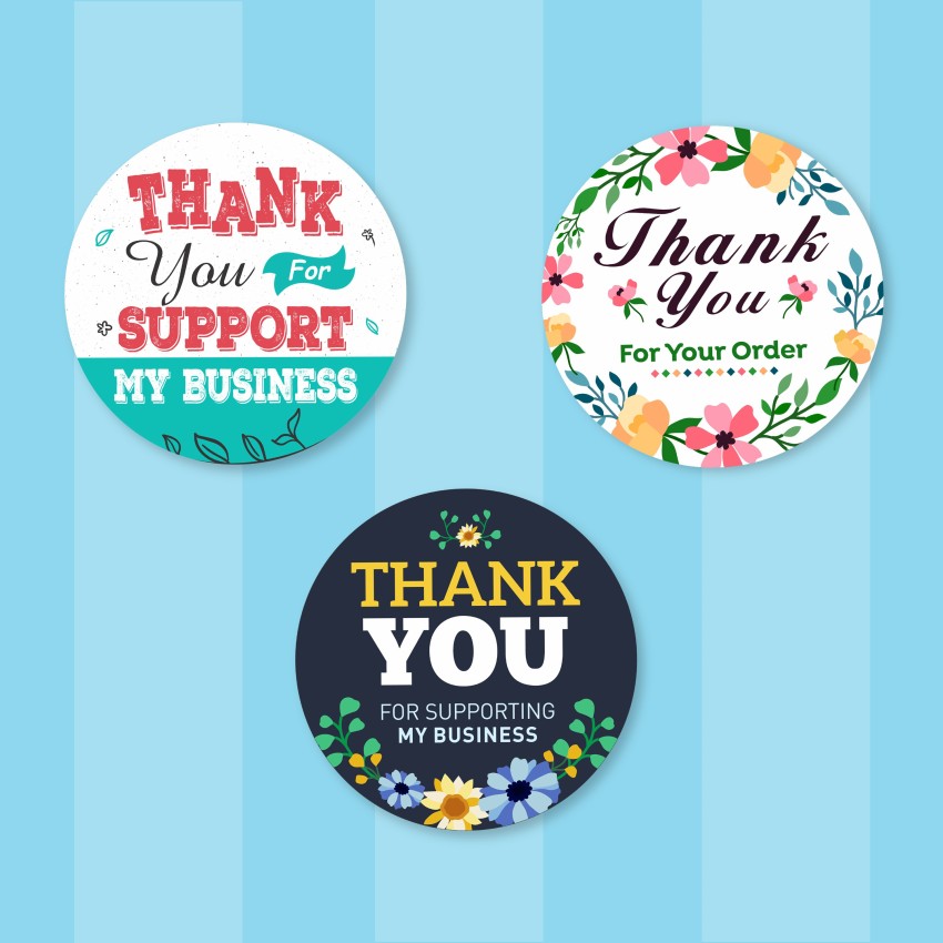 Personalized Thank You Stickers - Set of 80 Custom Thank You for Your Order  Stickers, Self Adhesive Flat Sheet 1.5 Inch Round Labels for Small