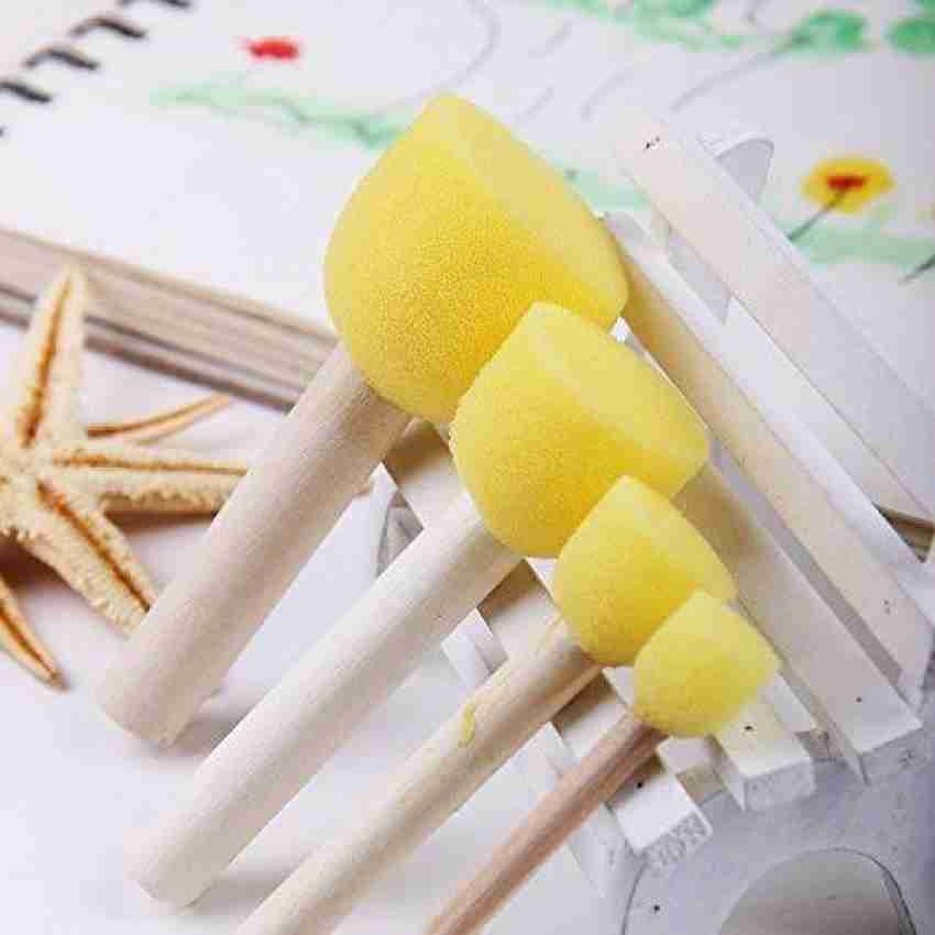 Stencil Sponge Dabber Wooden Handle Foam Brush Furniture Art Crafts 20 Pcs  Set