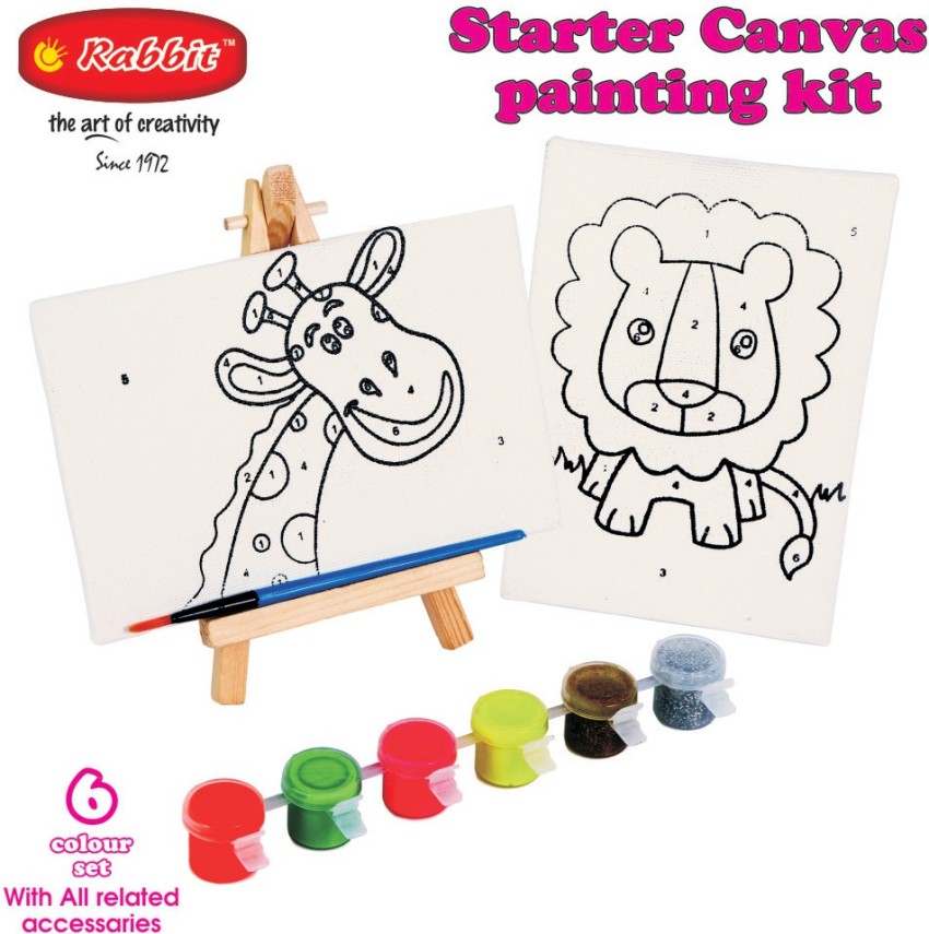  Rabbit CANVAS BOARD 4'*6' PACK OF 2 COMBO, Canvas for  painting, Canvas for Kids to paint, Canvas boards for beginners, Canvas for  painting, for acrylic painting, Combo includes 2 canvas boards