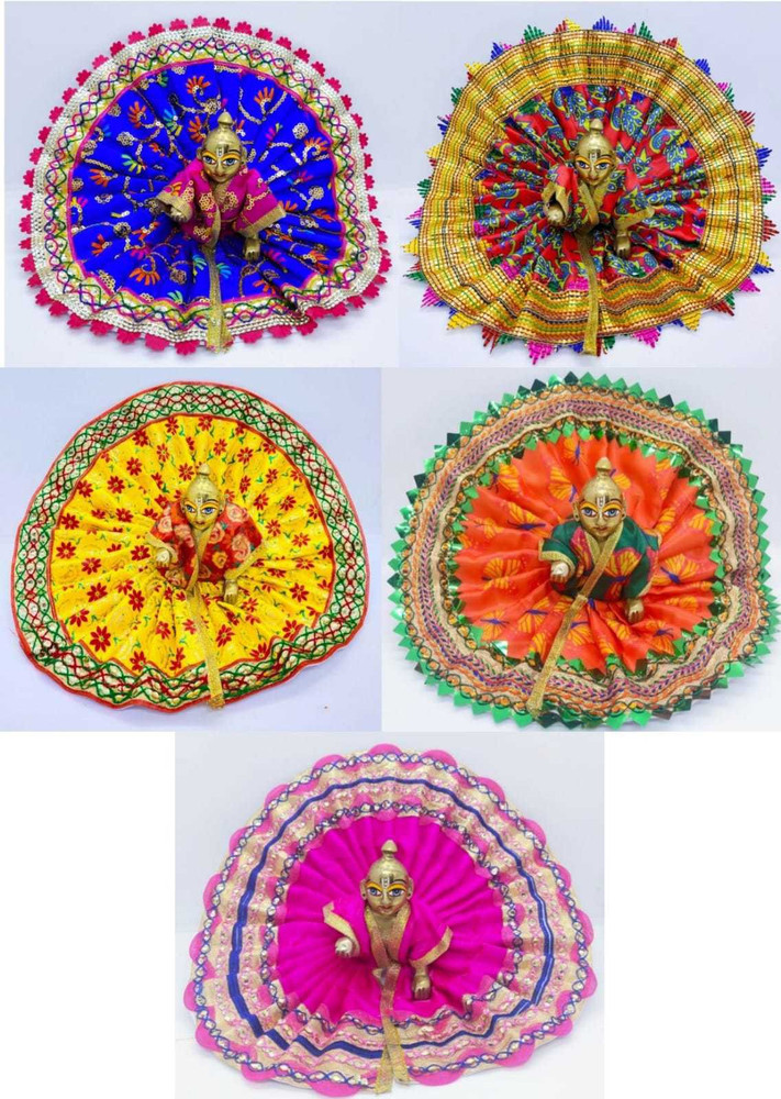 KK GROUPS laddu gopal dress combo pack of 5 dresses for laddu