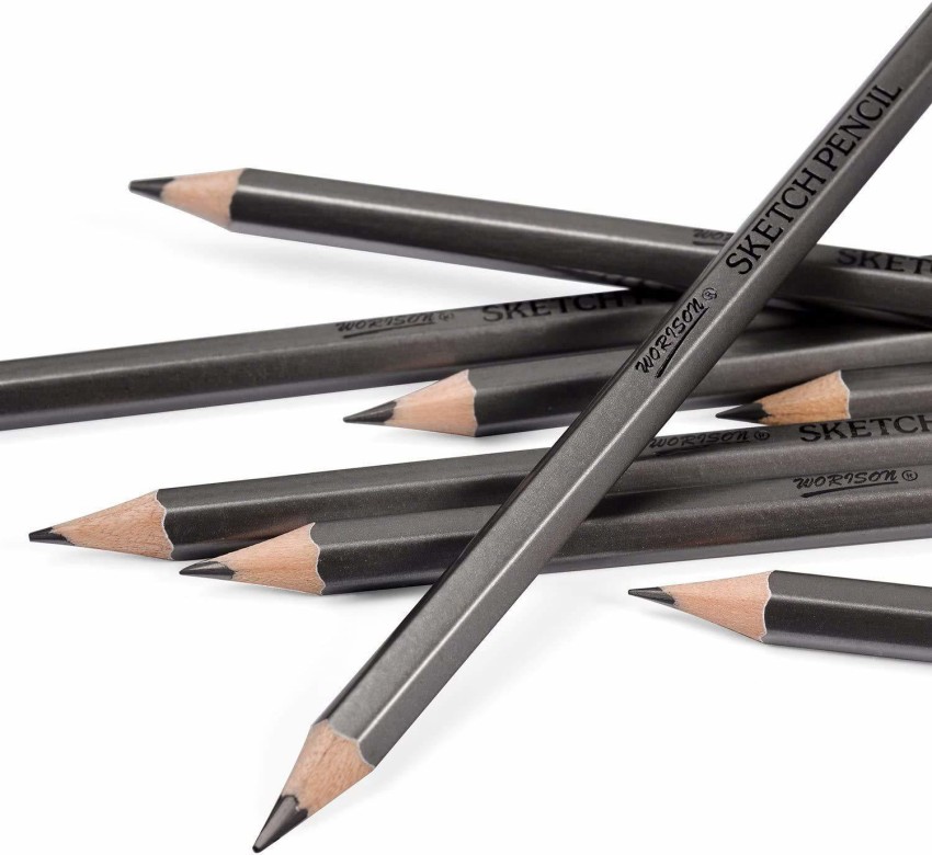 Definite 3Pc Camlin Charcoal Pencil, 2Pc White Pen