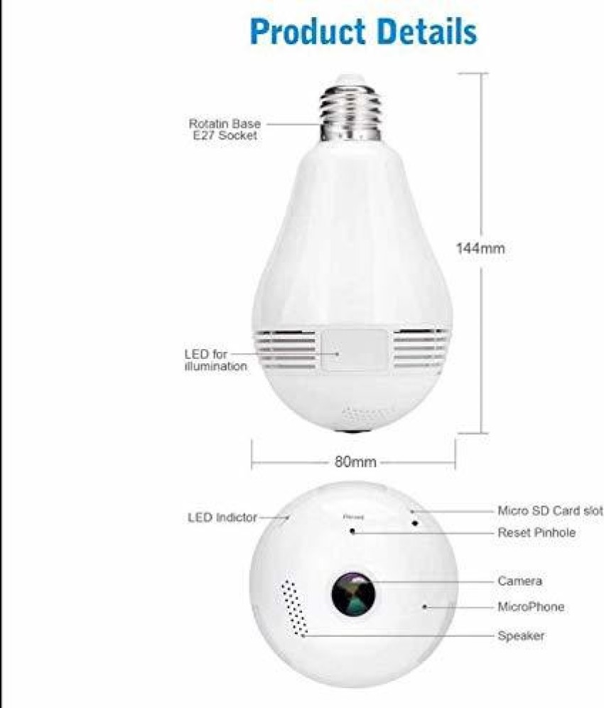 Light bulb with hot sale camera and microphone