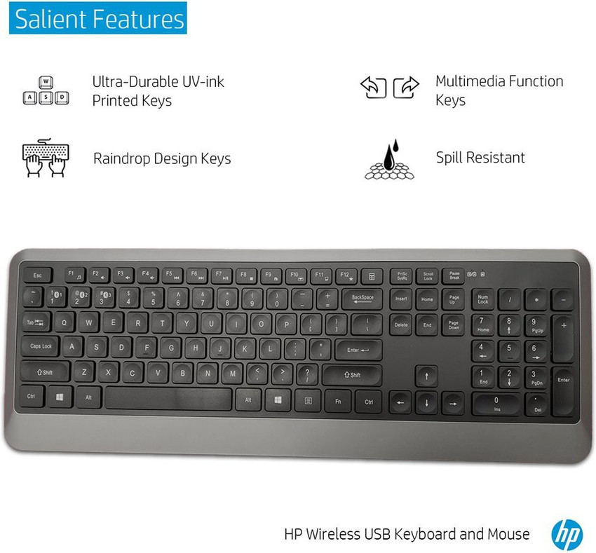 HP 1F0C8PA Bluetooth Full size Keyboard and Optical Mouse Combo