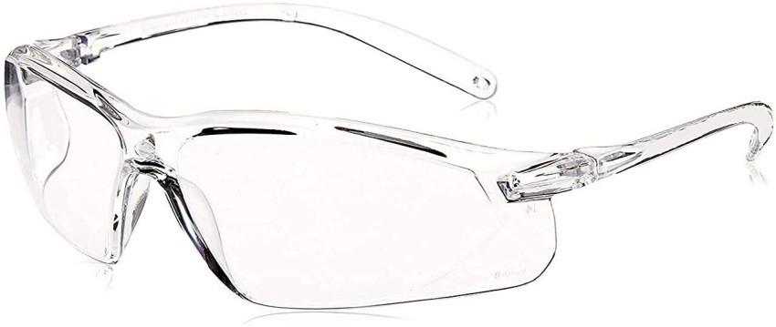 HBD SALES Eye Protection Safety White Glass Gogglas, Anti duast, Anti fog,  Riding, Cycling, Bike Driving Sunglasses, Chemical Laboratory Eye Work  Gogglas for Men Women, Clear Polycarbonate Lens for Power Tool, Welding