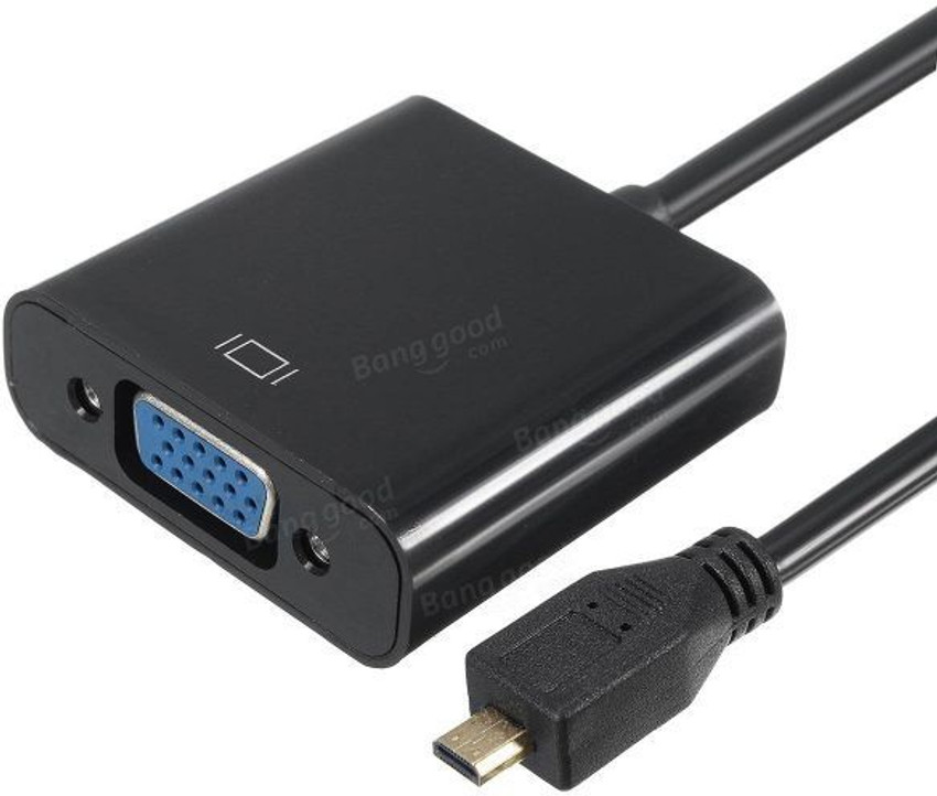 LipiWorld TV out Cable Micro HDMI Male to VGA Female Video