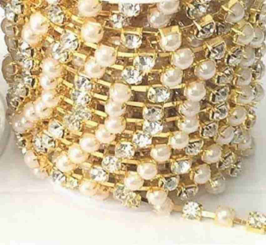 Clear Crystal 3MM Silver Base Copper Cup Rhinestone Chain at Rs 600/pack, Indian Silver Beads in New Delhi