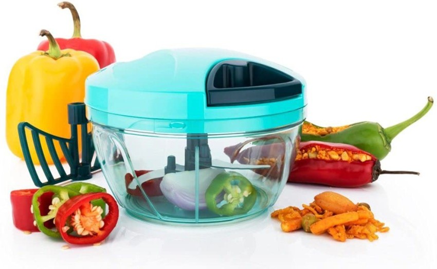  GRECY ABS Plastic Handy Chopper for Kitchen, Vegetable Chopper  900 ML (5 Steel Blade Chopper, 900 ML, Multi Color): Home & Kitchen