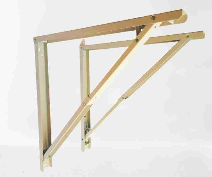 Folding Shelf Brackets 12 Inch - White Metal Heavy Duty Brackets -  Collapsible Wall Mounted Shelf Bracket for Work Table, Ironing Board, DIY  Table