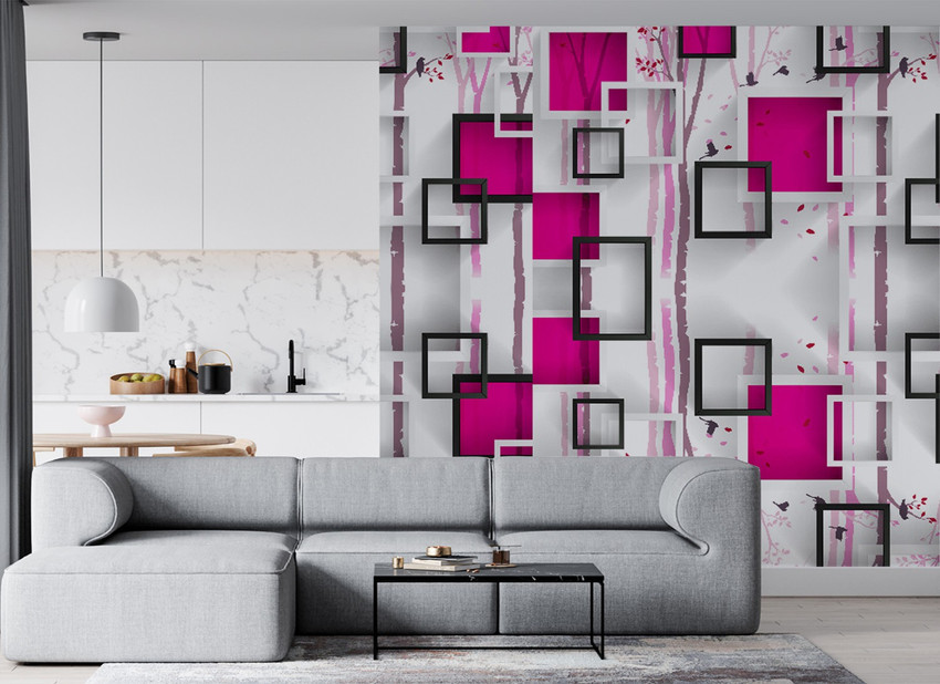 Grey And Pink Living Room Wallpaper Baci Living Room