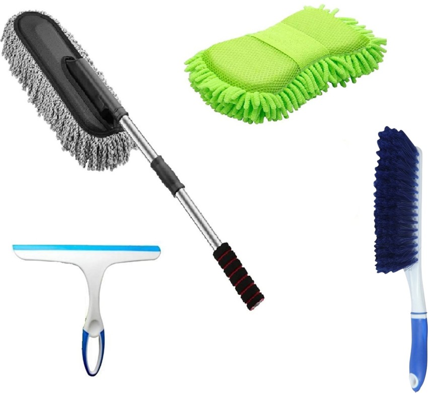 Niklace Car Cleaning Accessories Combo Pack Full Interior and Exterior Car  Wash Kit All in one Microfiber Duster, Carpet Brush, Washing Scrub & Glass  Wiper Combo Price in India - Buy Niklace