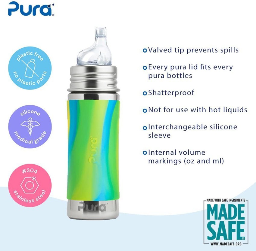 Pura Kiki 11 Oz / 325 Ml Stainless Steel Bottle With Silicone