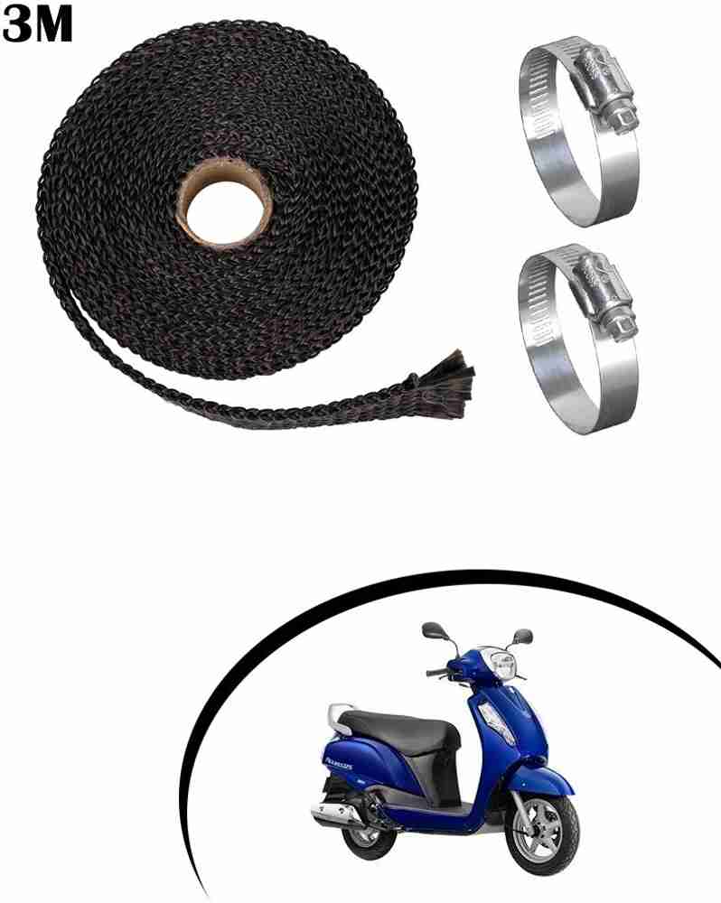 Giinix 3 Meter Black Bike Silencer Wrap With 2 Clamp for Access 125 Bike Exhaust Heat Shield Price in India Buy Giinix 3 Meter Black Bike Silencer Wrap With 2 Clamp
