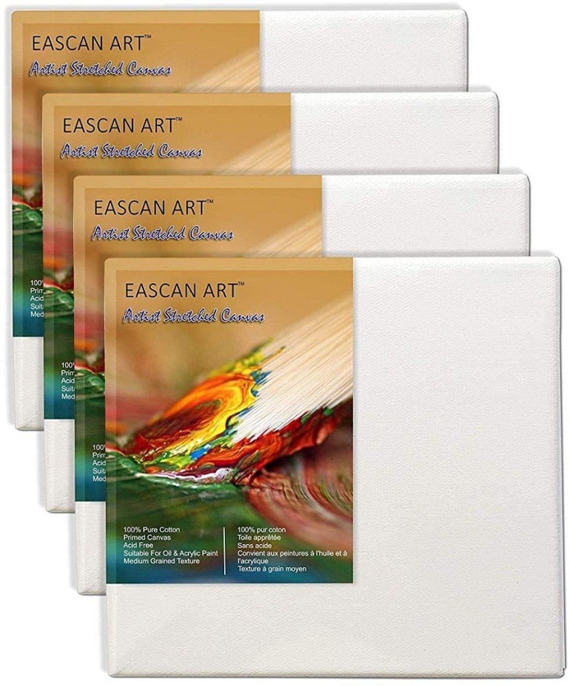 Cotton Canvas Boards for Painting (8x10, 6x8, 6x6 Combo Pack of 9