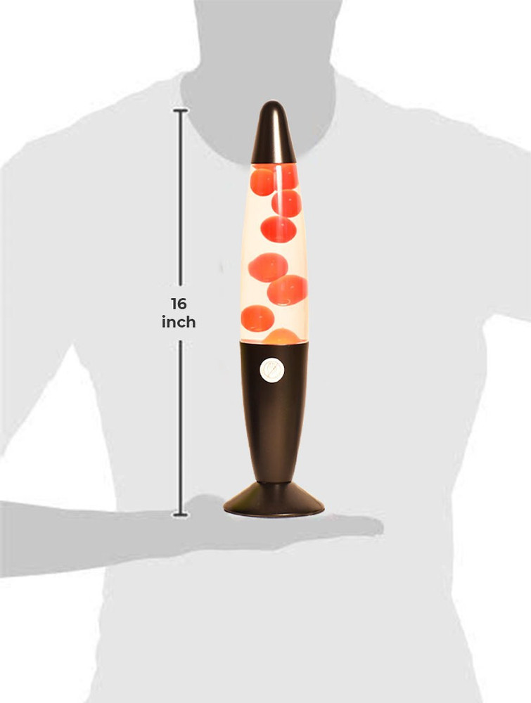 OneLife Red Lava Lamp Black Base 16 Inch Day Night Lamp with