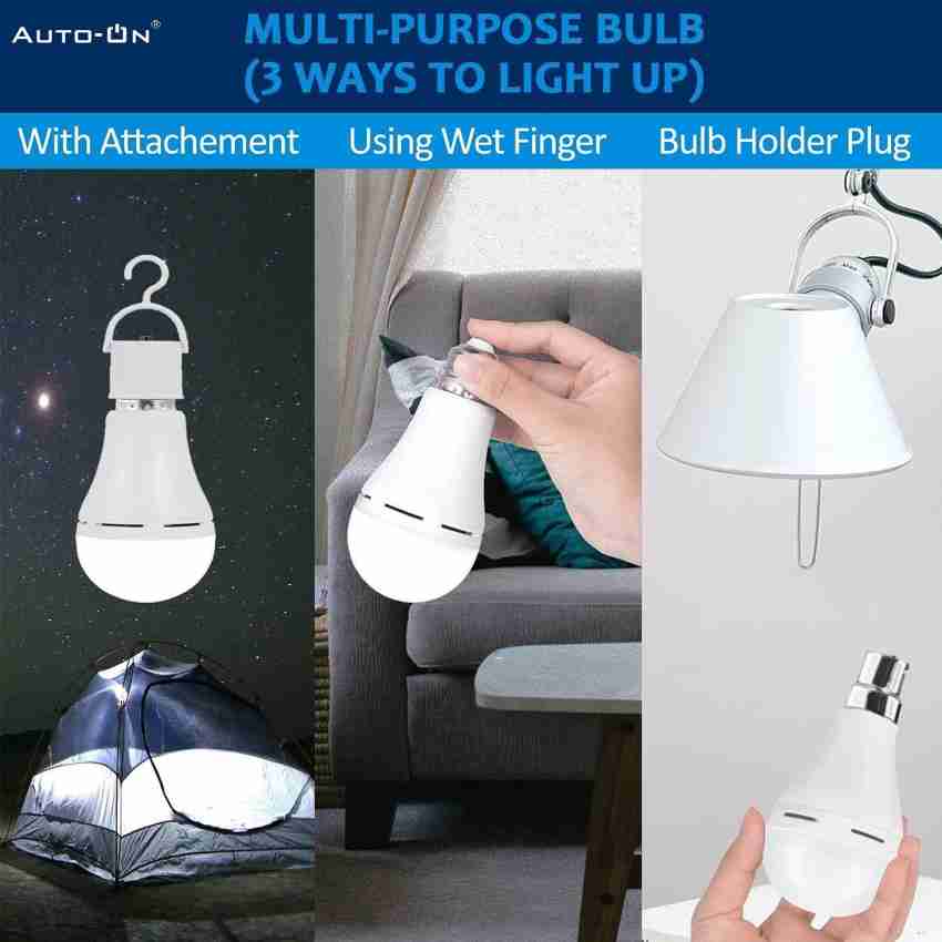 auto-on Inverter battery LED AC/DC Bulb (4 hrs Backup, Rechargeable, Cool  White, Plastic PBT) 3.5 hrs Bulb Emergency Light Price in India - Buy auto-on  Inverter battery LED AC/DC Bulb (4 hrs