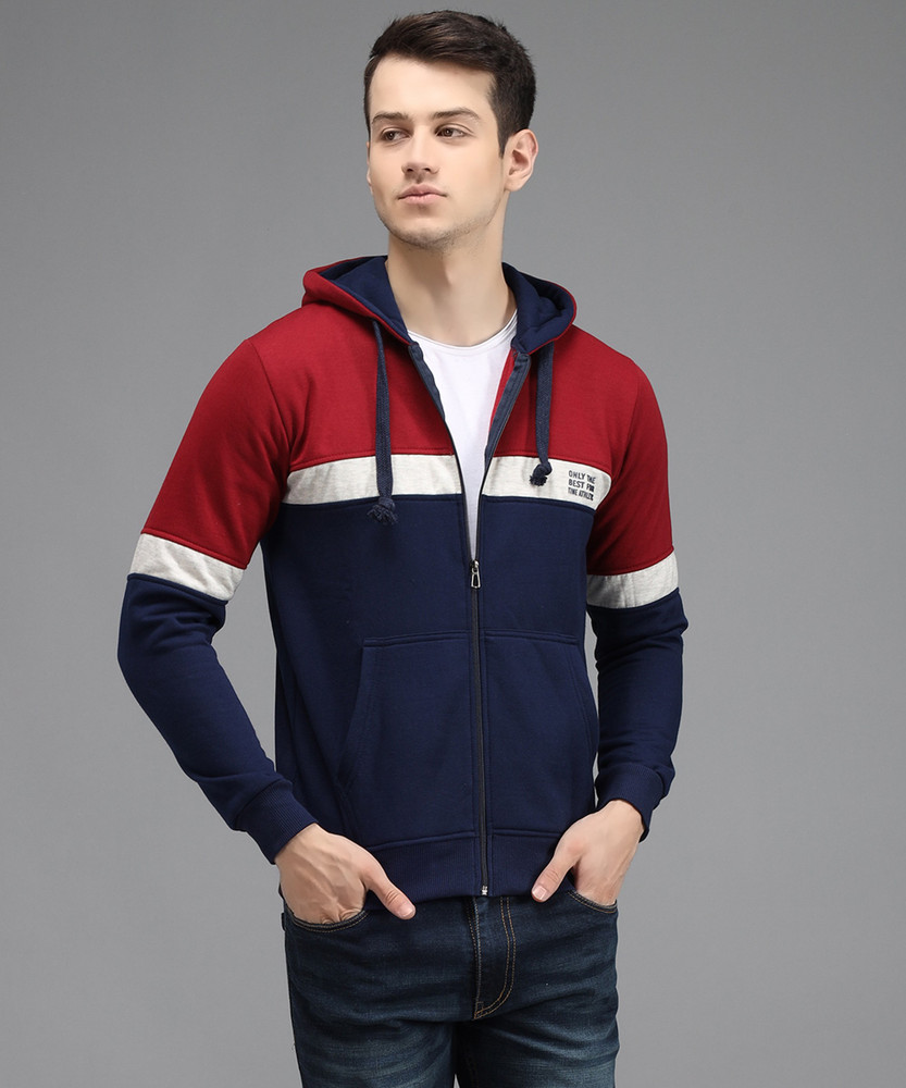 Men color block hooded sweatshirt sales