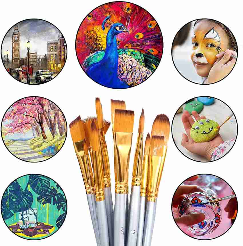 6PCS Wooden Stencil Brushes, Stencil Brushes for Acrylic Paint, Natural  Bristle Stencil Brushes Set, Wooden Handle Painting Brushes for Acrylic Oil  Watercolor Art Painting Stencil Project DIY Craft : : Arts 
