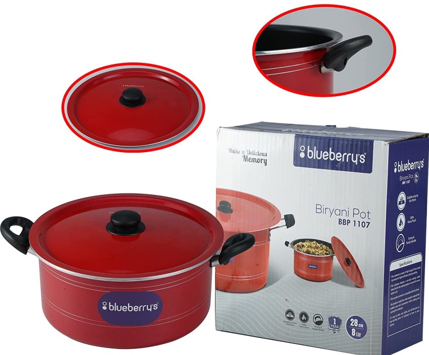 Buy Blueberry's 8 Litre Non-Stick Biriyani Pot Aluminium with Lid