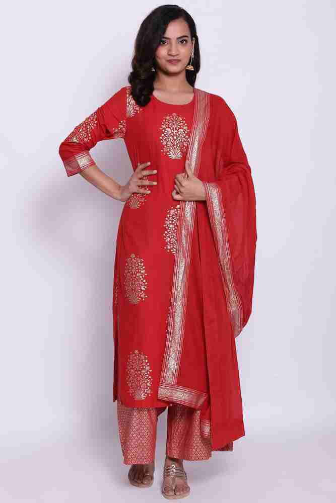 BIBA Printed Kurta Salwar Dupatta Set Buy BIBA Printed Kurta