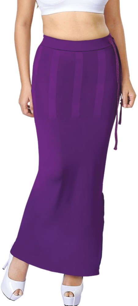 Buy DERMAWEAR Women Blended Purple Fabric Saree Shapewear (XL