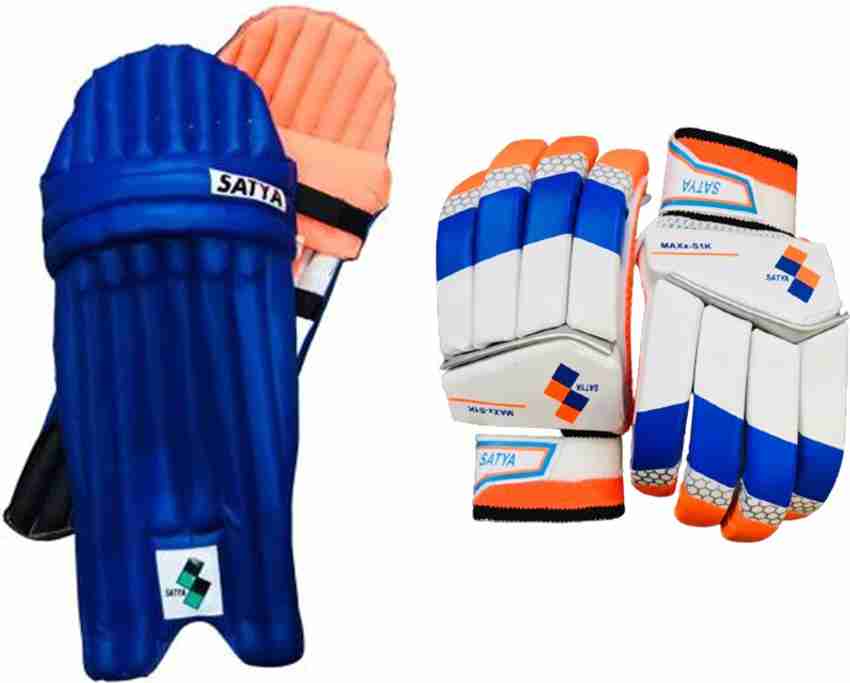 Satya Batting Gloves Cricket Pads For Men Boy Youth Medium size for Right Handed Cricket Kit