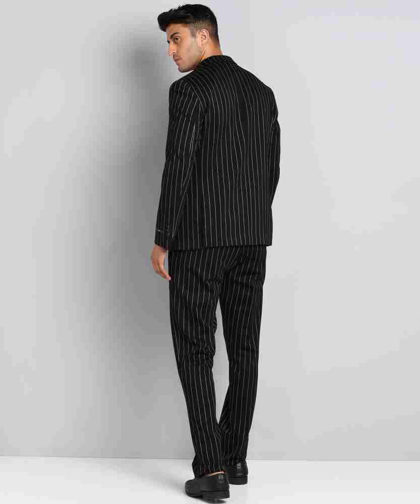 Pinstripe Suits for Men,2 Piece Pinstripe Suit,Pinstripe Blazer Men,Pants  for Men Work Casual,Black (34) XXS at  Men's Clothing store