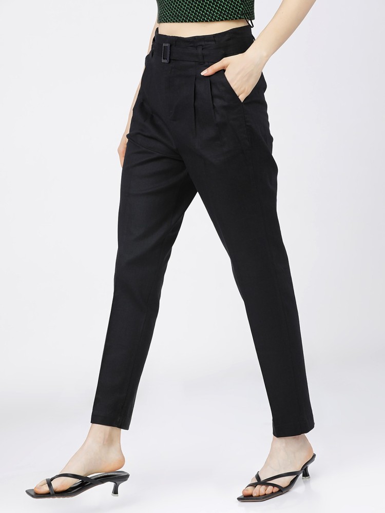 Tapered trousers  Black  Ladies  HM IN