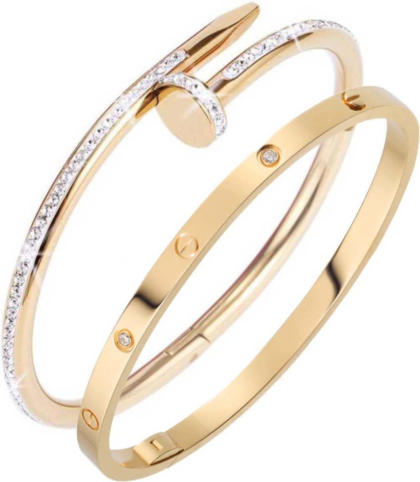 Buy 1x Bangle in Gold With Heart Love Bracelet Online in India  Etsy