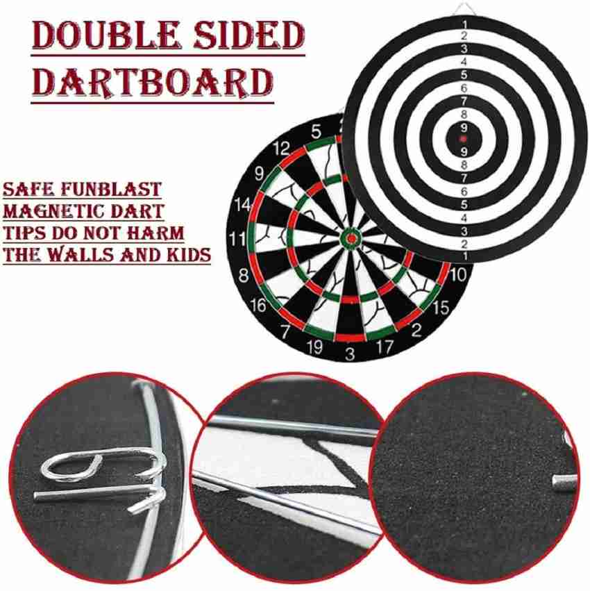 FunBlast Flocking Round Plate Magnet Dart Game – Double Sided