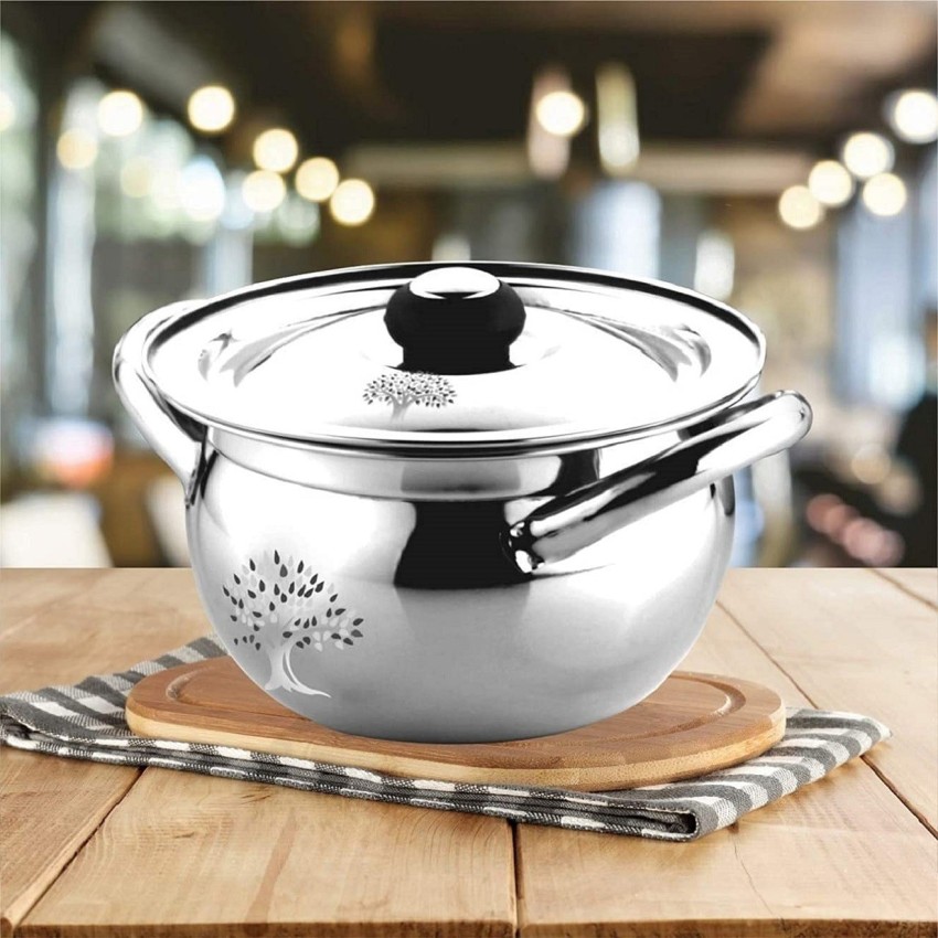 1pc Stainless Steel Soup Pot With Lid, 18cm Silver Small Milk Pot, For  Kitchen