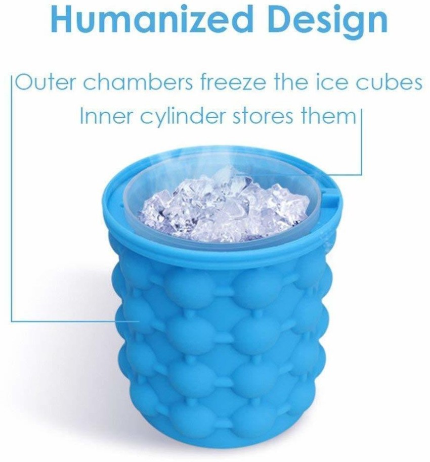  The Ultimate Ice Cube Maker Silicone Bucket with Lid Makes  Small Size Nugget Ice Chips for Soft Drinks, Cocktail Ice, Wine On Ice,  Cylinder Ice Trays, Crushed Ice Cup Maker Mold