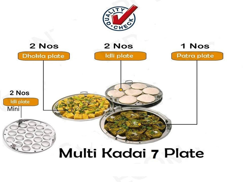 MB BROTHERS All in One Stainless Steel Idli Cooker Multi Kadai