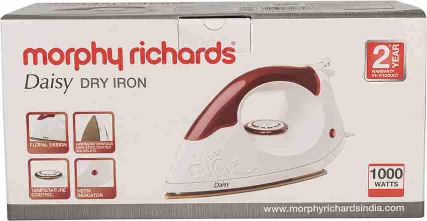 Morphy Richards Daisy 1000 W Dry Iron Price in India Buy Morphy Richards Daisy 1000 W Dry Iron Online at Flipkart