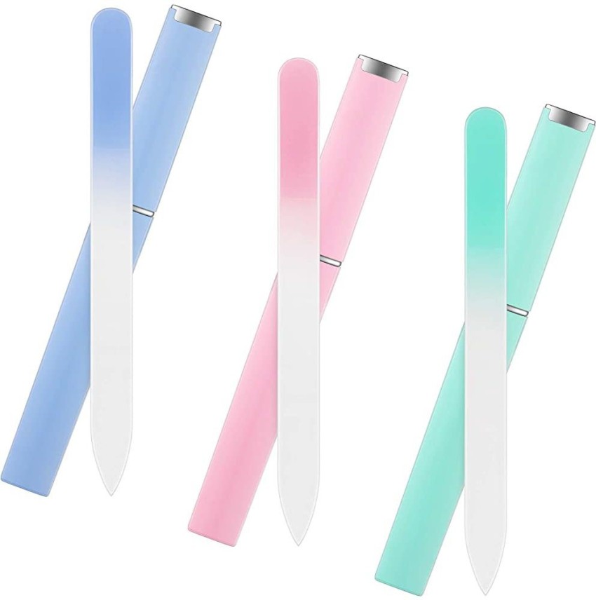 3Pcs Crystal Glass Nail File - Professional Nail File For Natural Nails  Artificial Nail File Set For Women Crystal Nail File Baby - Manicure  Pedicure - Imported Products from USA - iBhejo