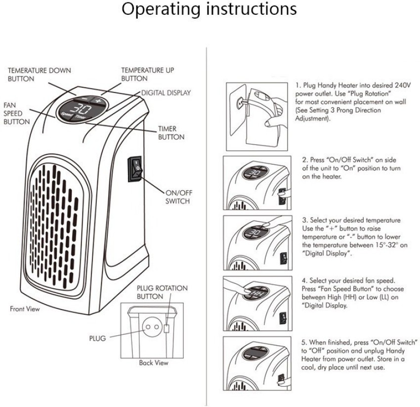 Mini Calefactor Portátil Heater, Handy Heater, Calefactor Portátil