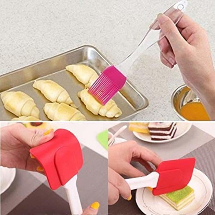 Silicone Spatula and Brush Set of 2 Baking and Cooking Utensils Basting and  Pastry, Heat-Resistant, Flexible, Non-Stick