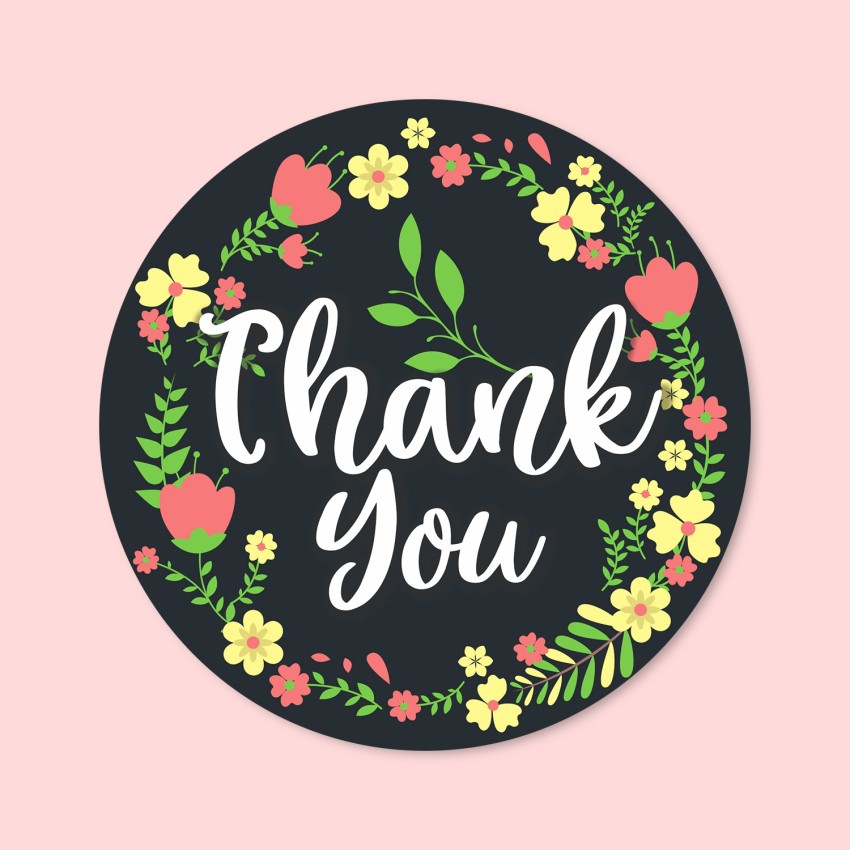 CLICKEDIN 5.08 cm Thank you stickers Self Adhesive Sticker Price in India -  Buy CLICKEDIN 5.08 cm Thank you stickers Self Adhesive Sticker online at