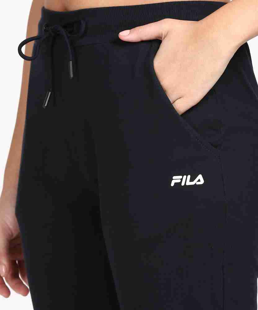 FILA Solid Women Blue Track Pants - Buy FILA Solid Women Blue