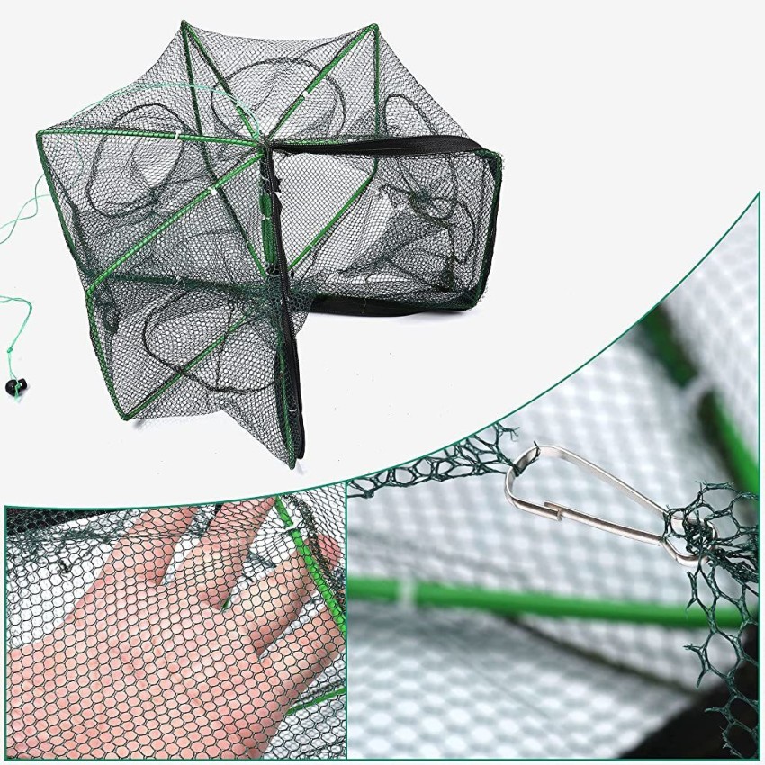 Crab Net,Crab Basket Crab Traps for Fishing,Portable Folded Fishing Net  Fishing Basket Fishing Cage with Rope,Folded Fishing Mesh Trap for