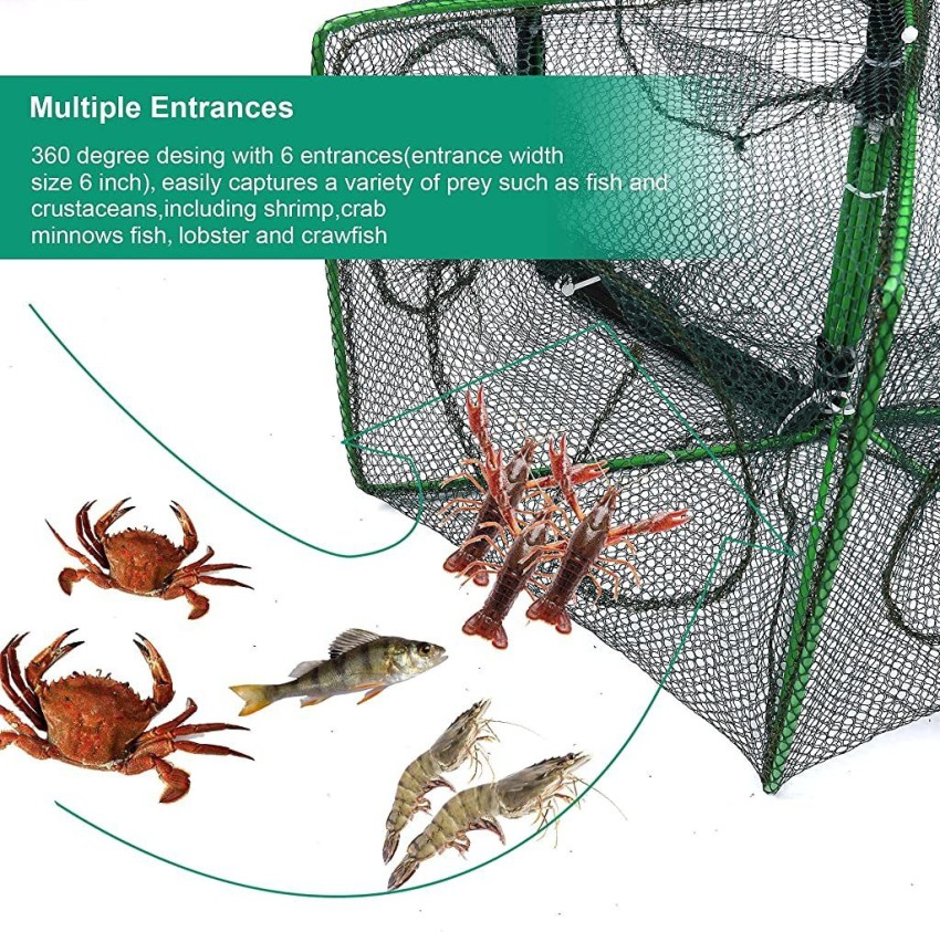 Portable Crab Trap, Fish Trap for Minnow, Crawfish, Shrimp