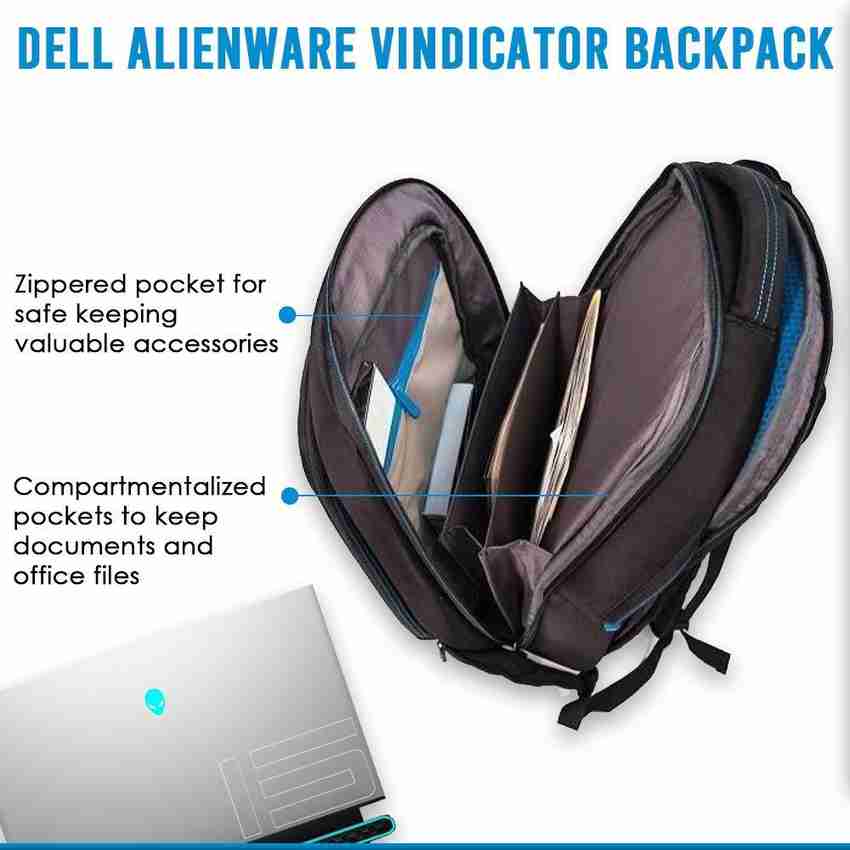 DELL Alienware Vindicator 17 AWV17BP2.0 Gaming Laptop Backpack with Water Resistant Exterior 20 L Laptop Backpack Black Price in India Flipkart