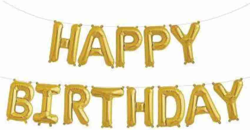 Happy Birthday Golden Foil Letters And 30 Pieces Red, White