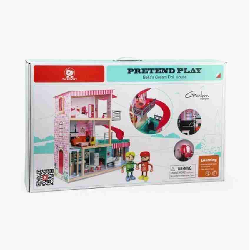 Top bright wooden dollhouse on sale