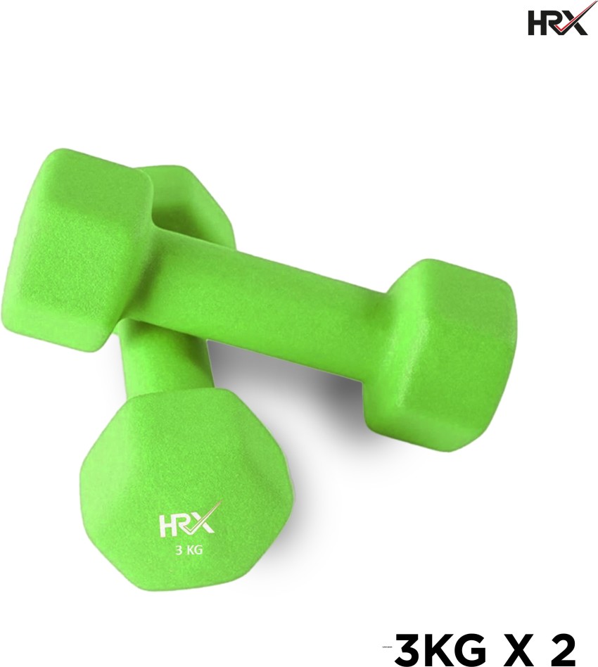 HRX Neoprene Coated 3 kg x 2 Fixed Weight Dumbbell