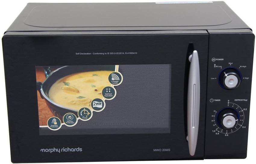 Morphy Richards P80H20P Compact Countertop Microwave Oven 20L 800W - Silver