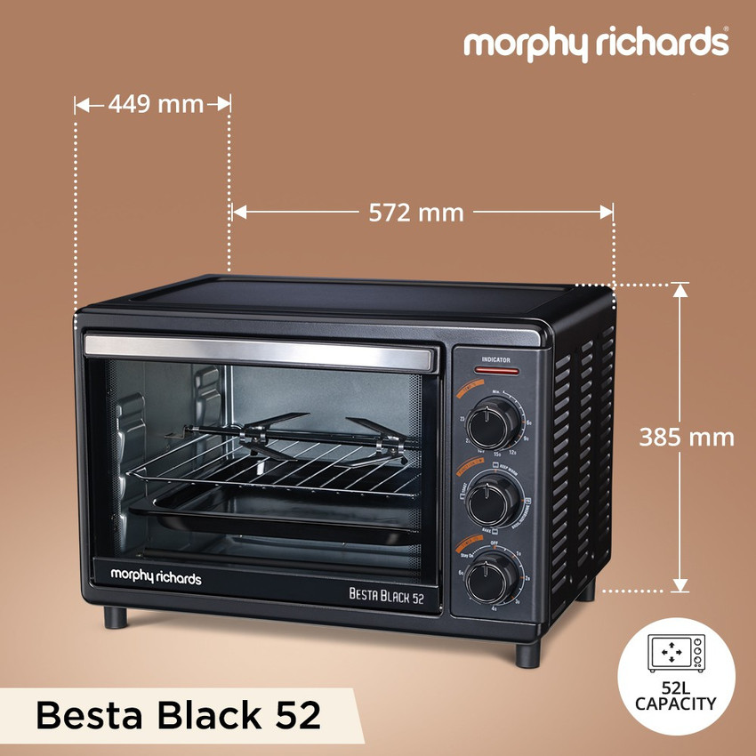 Morphy Richards 52 Litre BESTA BLACK 52 Oven Toaster Grill OTG