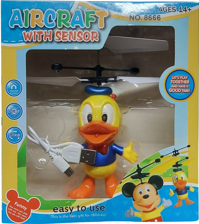 Virtual Khariddari Aircraft with Sensor Flying Donald Duck Super Hero Helicopter Toy with Magical Hand Controlled Sensor Infrared Gravity Sensor for Kids Multicolor Aircraft with Sensor Flying Donald ...