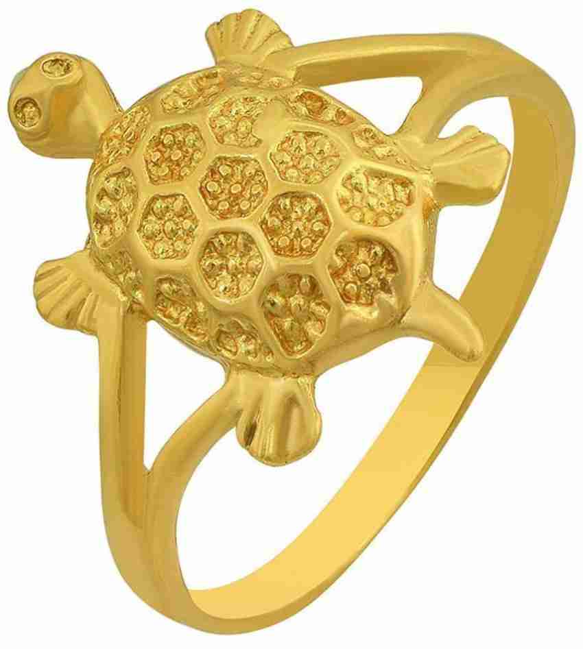 PS Creation Gold Plated Kachua Tortoise Ring for Unisex Brass